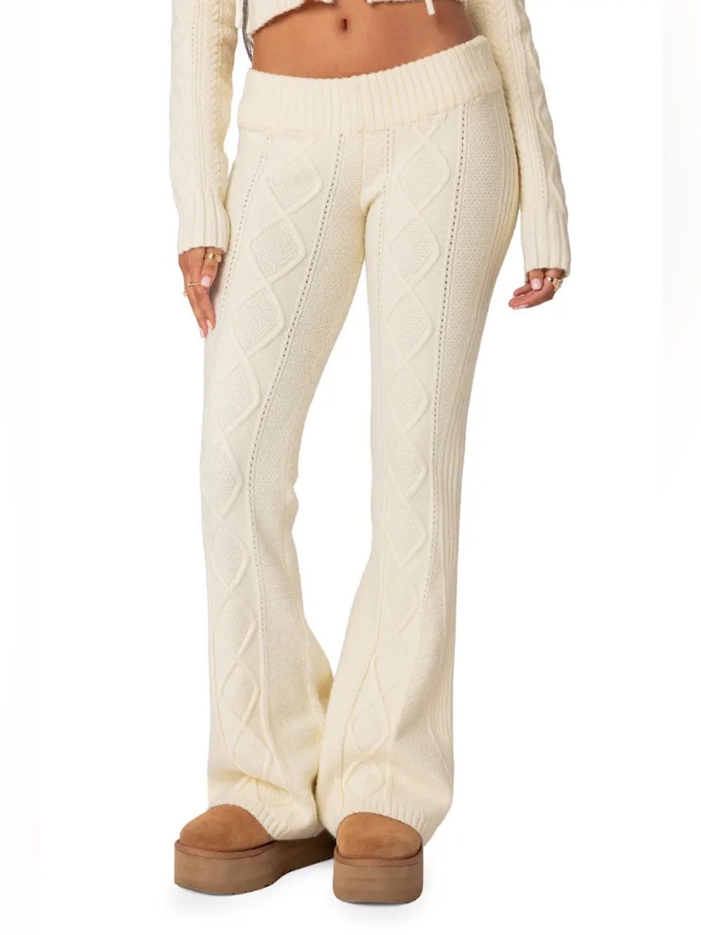 Edikted Ray Cable Flare Pant